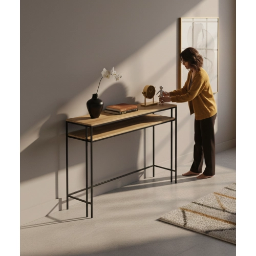 KONSOLA - REGAŁA Z DREWNA LITEGO DĄB OLCHA JESION SKD-375